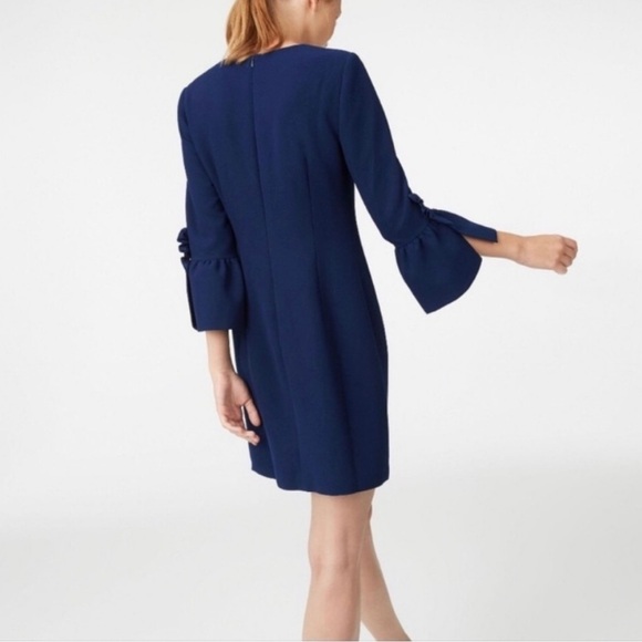 Club Monaco Navy Blue Bell Sleeve Sheath Dress - Size 00 - Picture 2 of 10